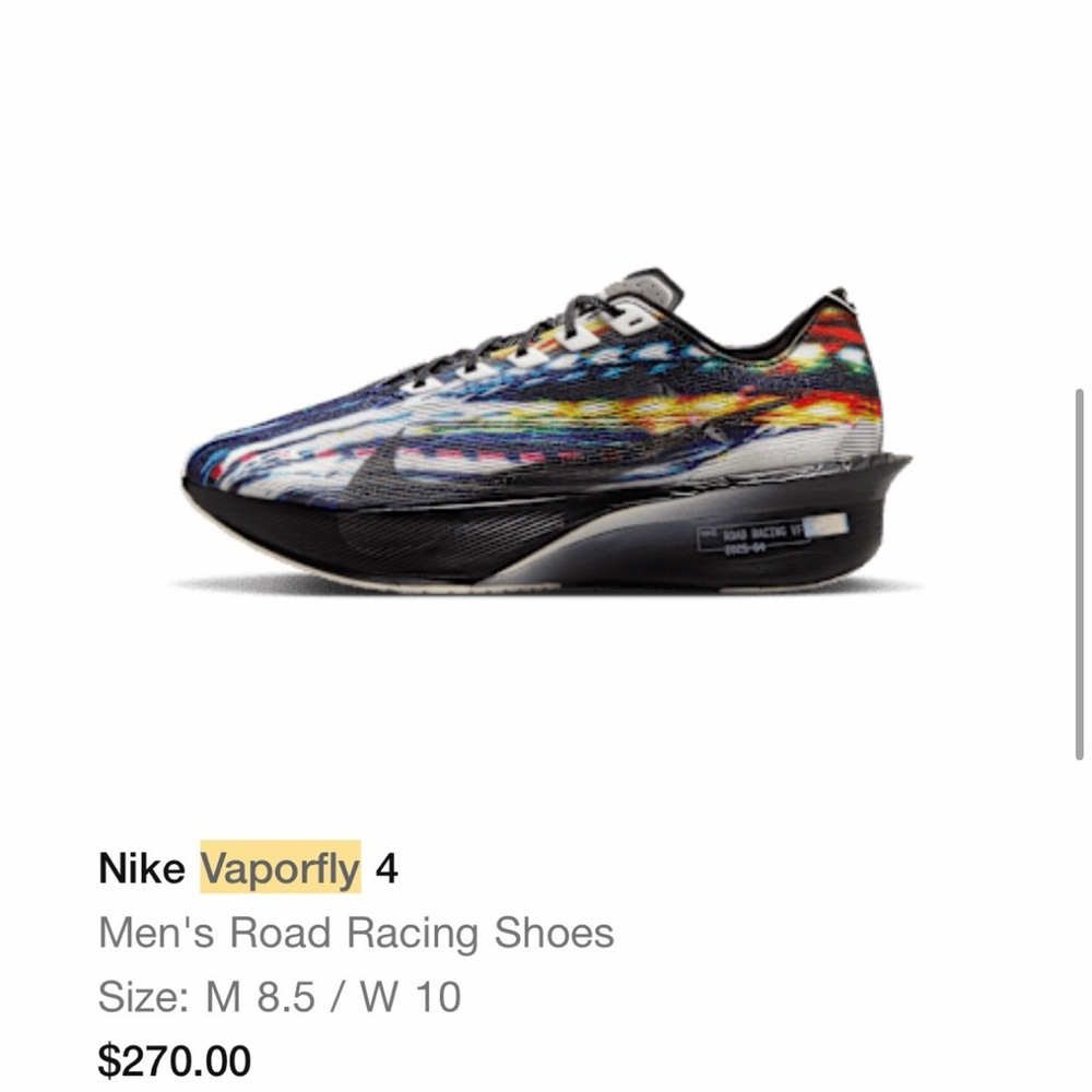 Nike Vaporfly 4 Men's Multicolor/Black Racing Shoes